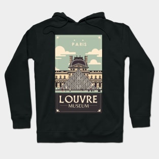 A Vintage Travel Art of the Louvre Museum in Paris - France Hoodie